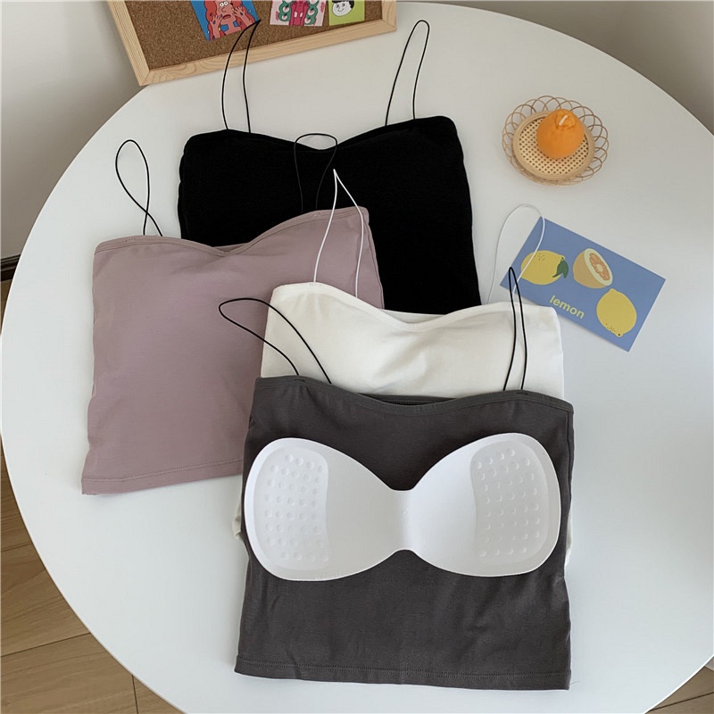 HS-0239 Tanktop Korean Fashion Bra With Cup Pakaian Dalam Wanita Singlet Bra