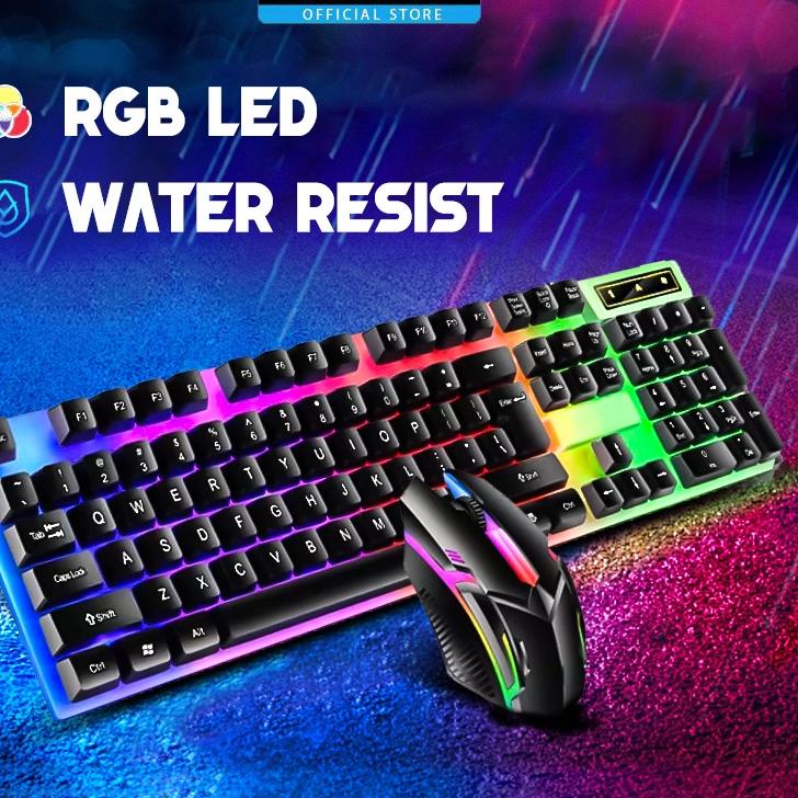 Diskon Pemesanan Jovitech Keyboard Dan Mouse LED Keyboard PC Komputer LDKAI 832 Gaming Dengan Kabel 