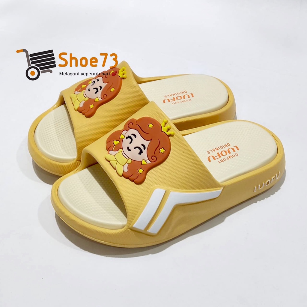 LUOFU E 6213 -E47 SIZE 24-35 ORIGINAL l Sandal Selop jelly anak perempuan l Sendal kokop anak cewek impor