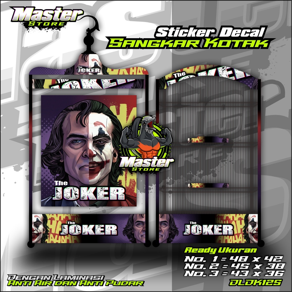 Sticker Decal JOKER Variasi Sangkar Kacer Dll Sangkar Kotak Gepeng Dll Custom Desain Keren BIsa Requ