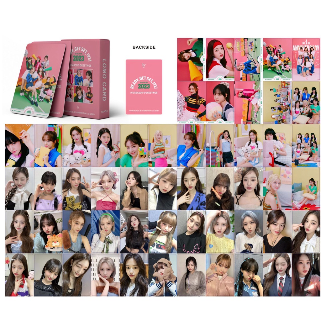 55pcs / box IVE 2023 SEASON'S GREETINGS Photocards Rei Liz Wonyoung Yujin Leeseo Gaeul Lomo Cards Kpop Postcards READY STOCK