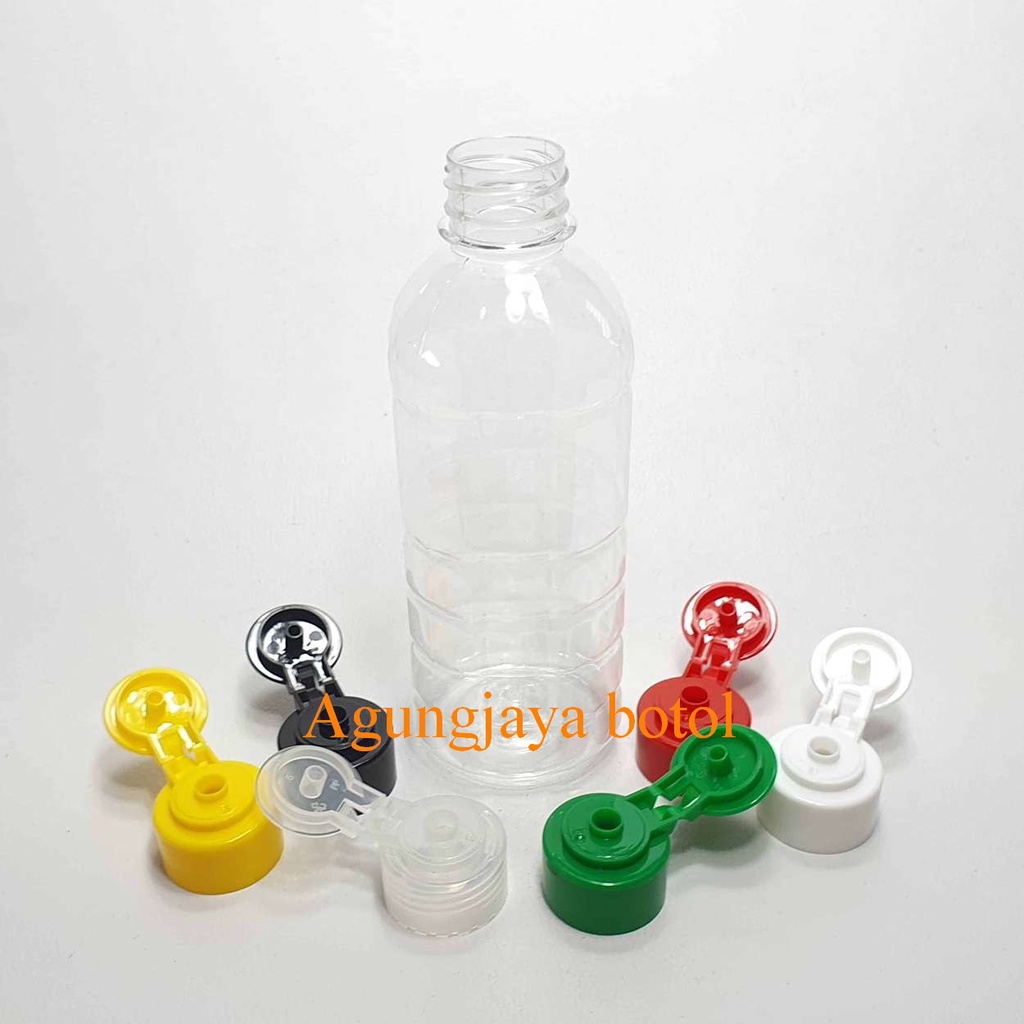 Botol Pet 450 Ml Amdk Natural Tutup Fliptop Jamur / Botol Plastik / Botol Pet Tutup Fliptop / Botol 