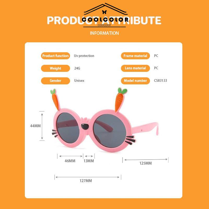 COD❤️Kacamata Hitam Kartun Telinga Kelinci Lucu Warna-Warni Sunglasses Untuk Anak- cl