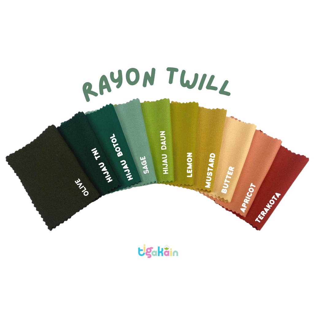 0.5 Meter Kain Rayon Twill Bahan Rayon Twil