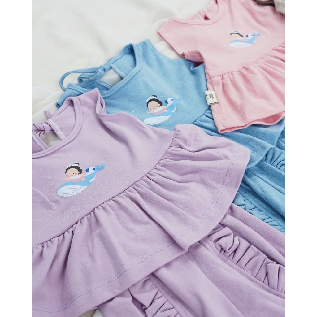 Cocopop Baby X Reejools Peplum Set Whale Surfing