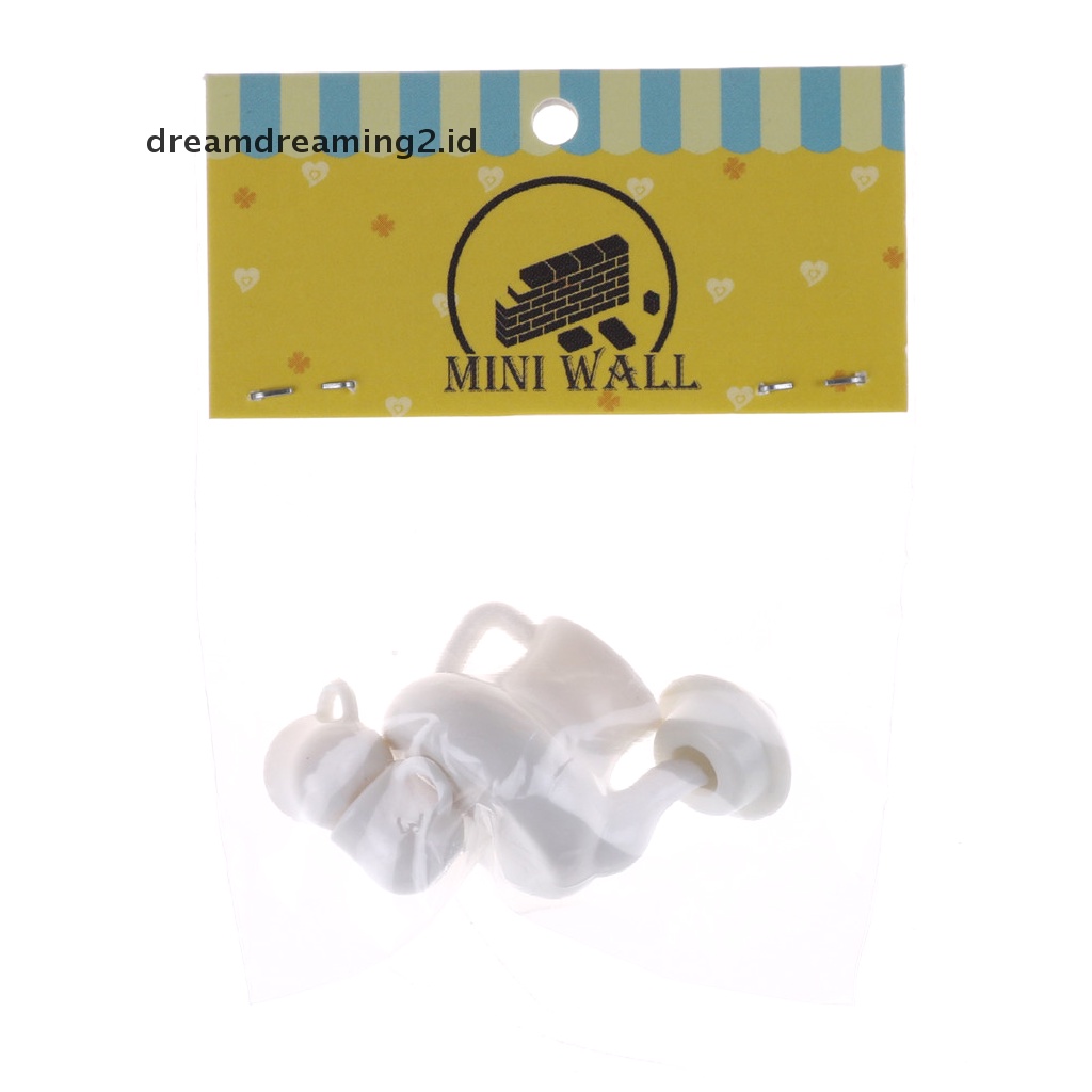 (dream) Mug Putih1: 12rumah Boneka Miniatur Cangkir &amp; Panci Set Mainan Rumah Boneka Cangkir Kopi Plakat Aksesori.