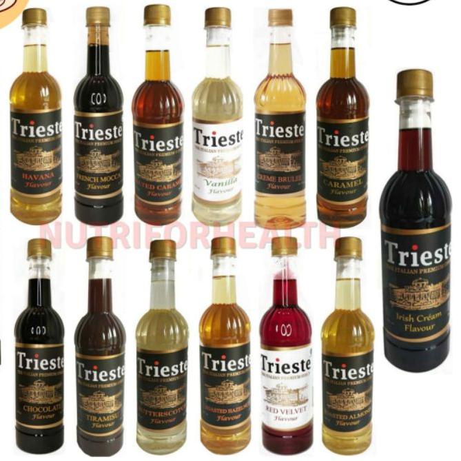 

☝ (650ml) Trieste Syrup HALAL Caramel Creme Brulee Hazelnut Almond Red Velvet Butterscoth Mocca Coklat ♨