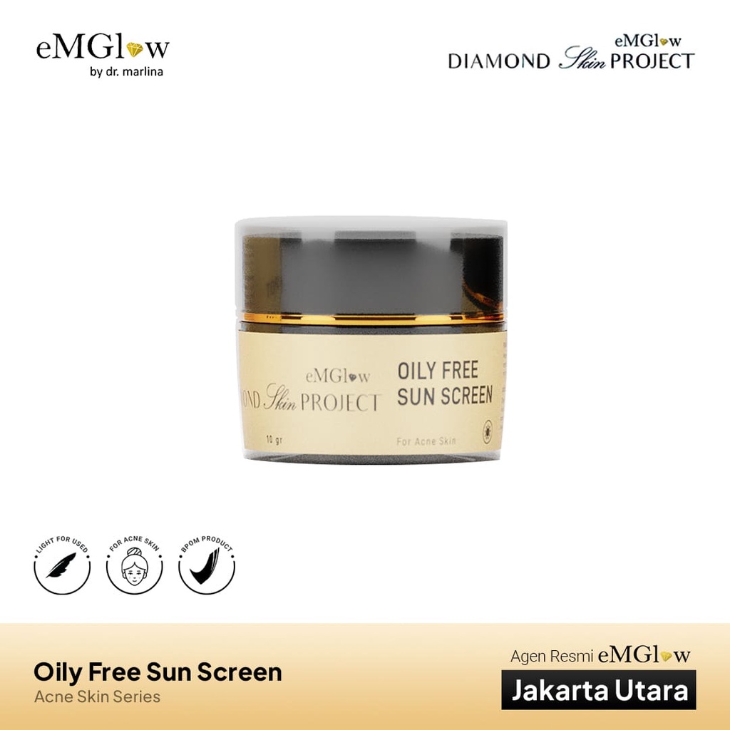 OILY FREE SUN SCREEN (ACNE SKINCARE SERIES EMGLOW DIAMOND SKIN PROJECT) by dr. MARLINA