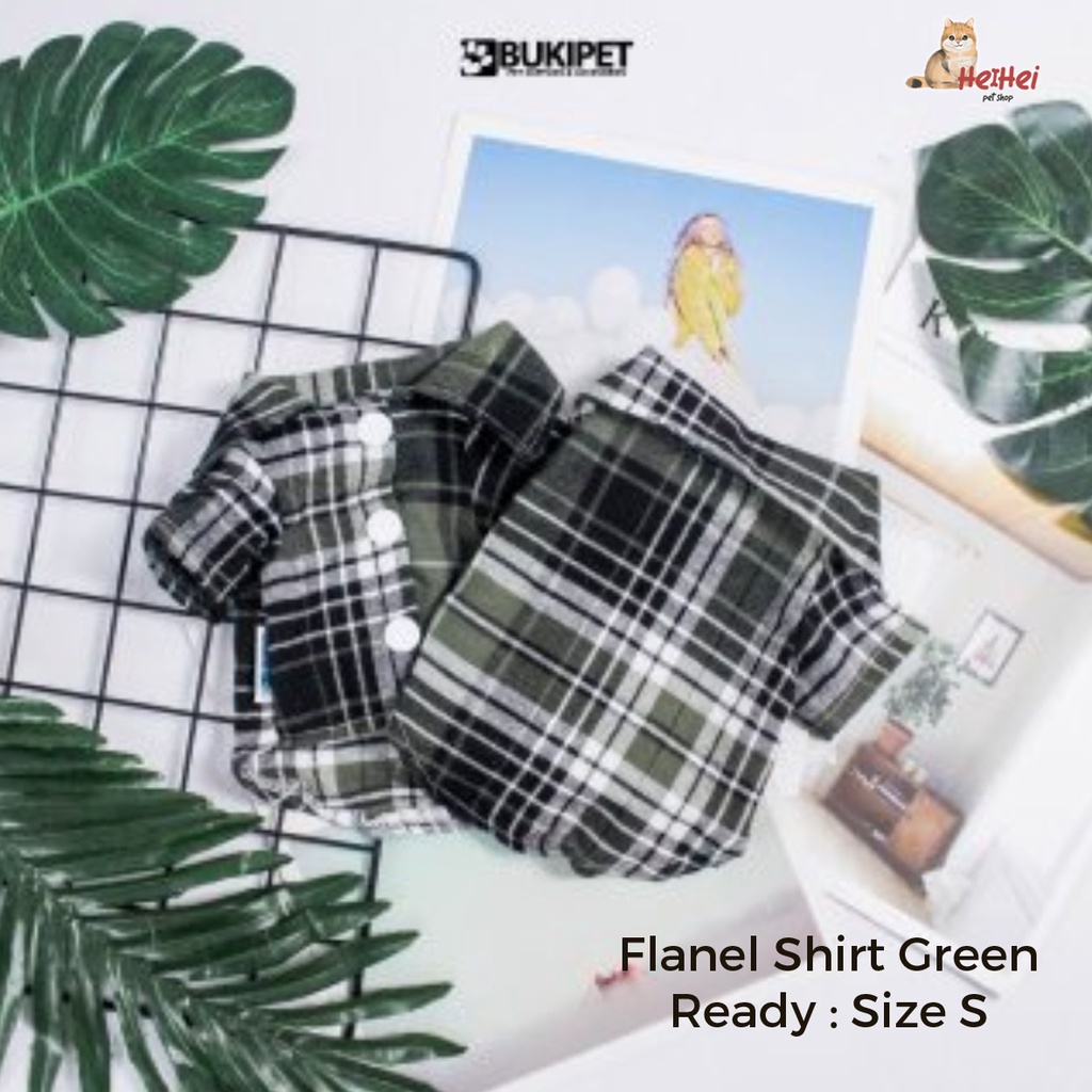 Bukipet Kemeja Flanel - Baju Kemeja Shirt Kucing Anjing Jantan Betina