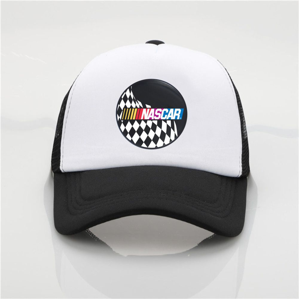 Topi Nascar Hitam Putih Model Jaring Premium