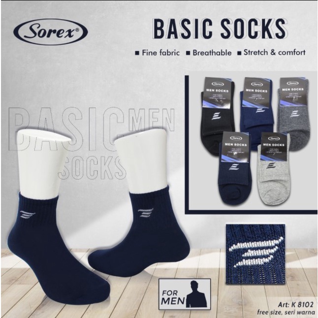 Kaos Kaki Pria SOREX 8102 Pria / Kaus Kaki Pria / Kebutuhan Kantor Pakaian Pria - sckmenwear GROSIR