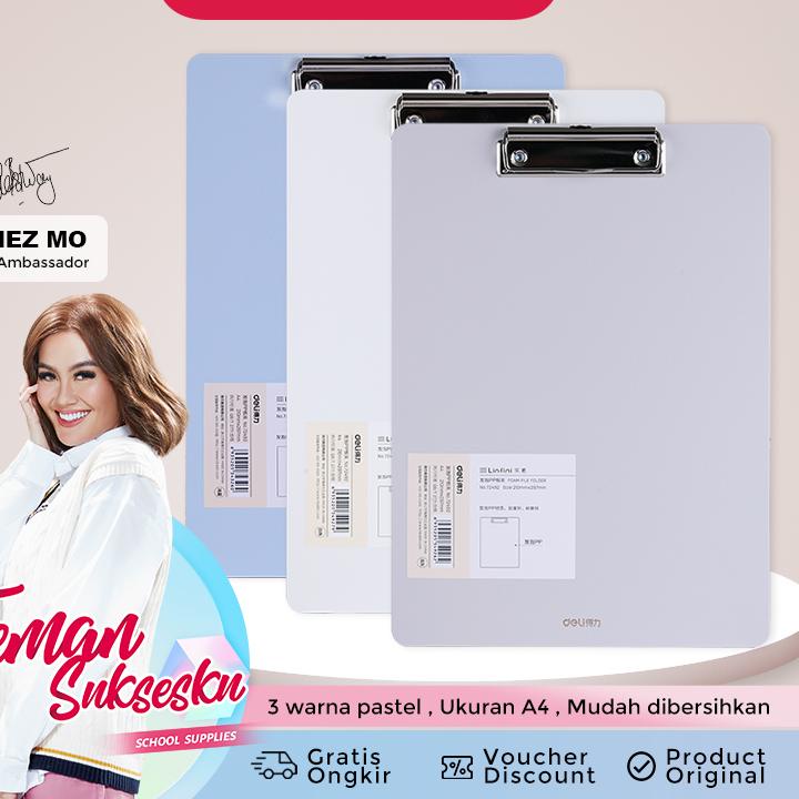 

12.12 SALE Deli Clipboard / Papan Jalan / Papan Ujian A4 3 Warna Pastel PP Foam 72492 !!!