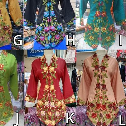 ➬ Kebaya Encim Bordir Atasan Kebaya Modern Navy Dan Hitam ➧