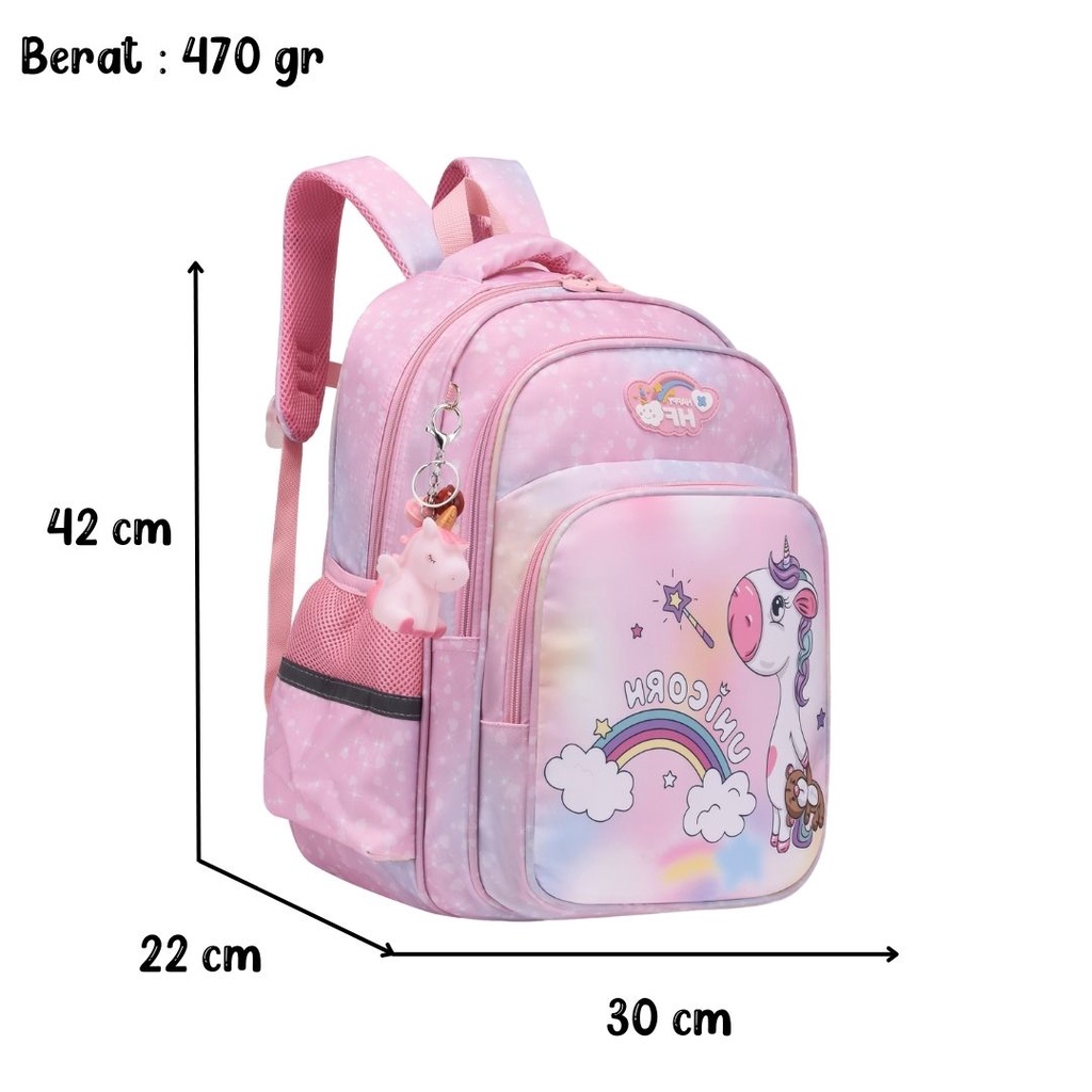 [MONA] Tas Ransel Anak Sekolah Warna Cakep Karakter Lucu dan Imut Kualitas Import Premium -M0219