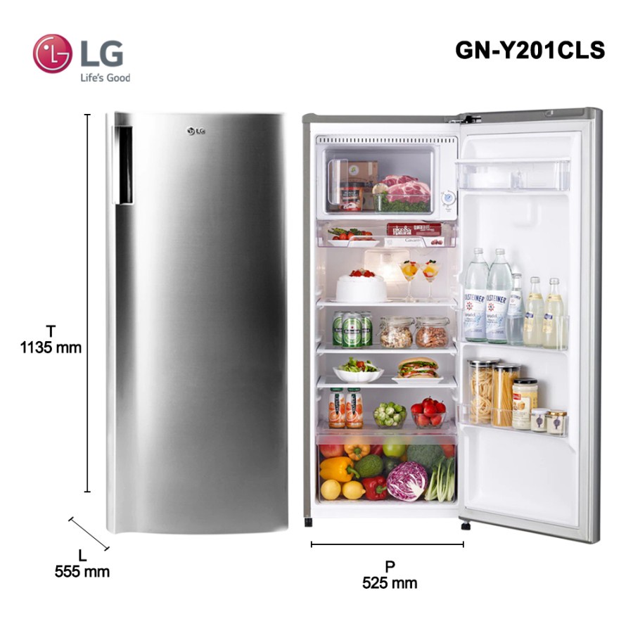 LG GN-Y201CLS / GNY201CLS Lemari Es 1 Pintu 196 L