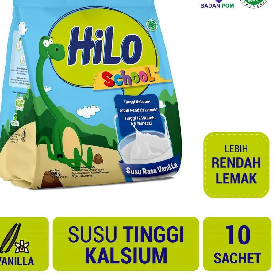 

♘ HiLo School Susu Vanilla Gusset 350 gram (10 Sachet) - Susu Tinggi Kalsium ♫