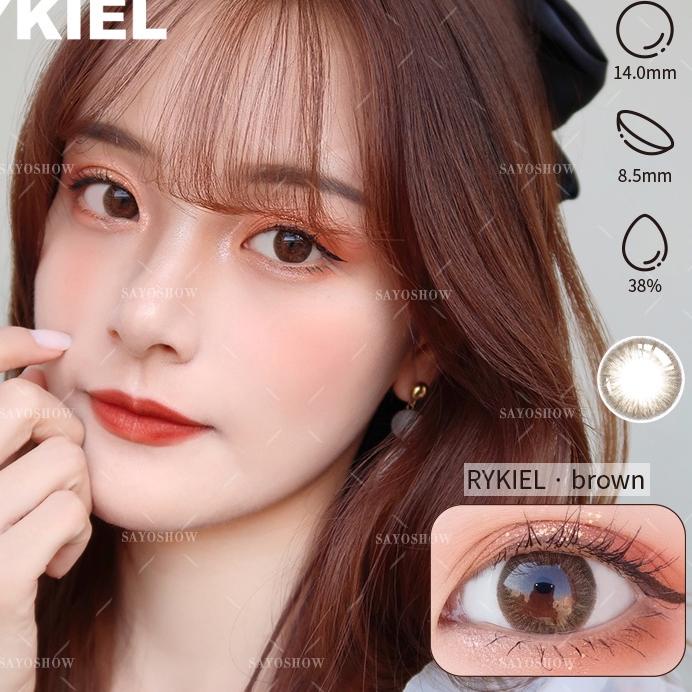Ω ✔️100% ORI SAYOSHOW RYKIEL Sepasang Softlens Brown Minus 14 mm ( NORMAL S/D-8.00) Contact Lens Sof