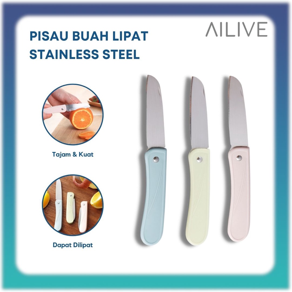 Pisau Lipat Mini Stainless Steel Pisau Buah Sayur Pisau Pemotong Pengupas Buah / Portable Mini Knife