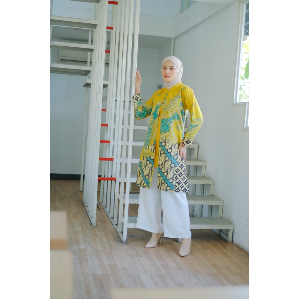 Baju Wanita Atasan Batik Couple Kemeja Tunik Kekinian Murah Jumbo