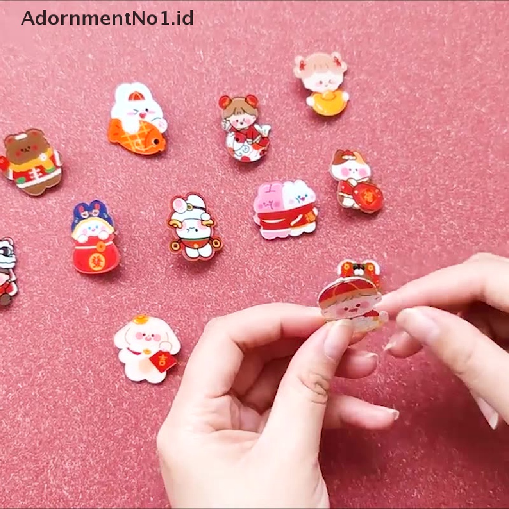 [AdornmentNo1] Kartun Lucu Kelinci Tahun Bros Kartun Manis Lencana Pensil-Tas Pin Lencana Ransel Pin Diy Pakaian Stiker Kartun Bros Gadis Hadiah Perhiasan Hias [ID]