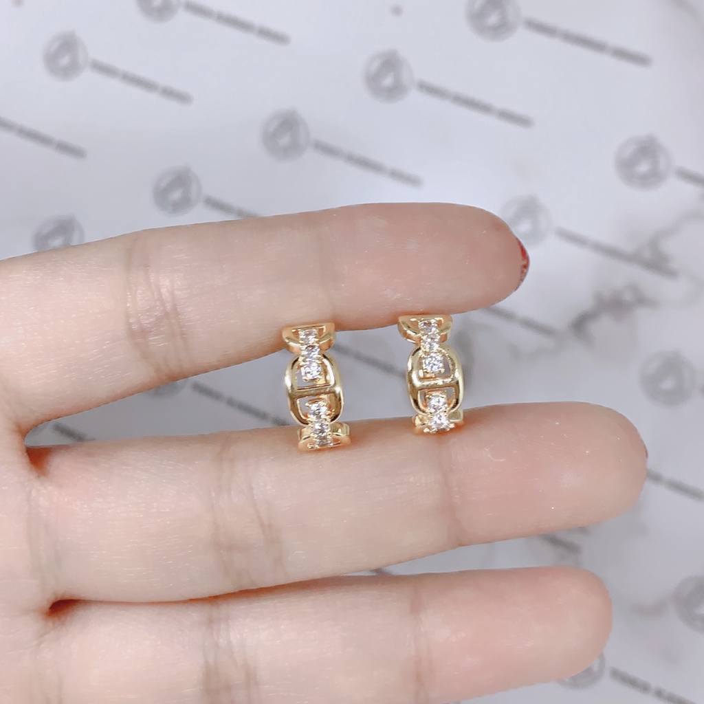 Anting Xuping Gold Perhiasan Fashion Wanita Model Permata Silang Cantik *32