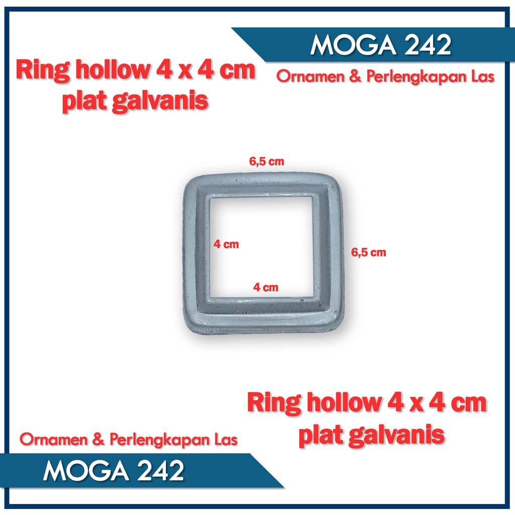 Ring hollo kotak 40x40 plat galvanis aksesoris pagar besi