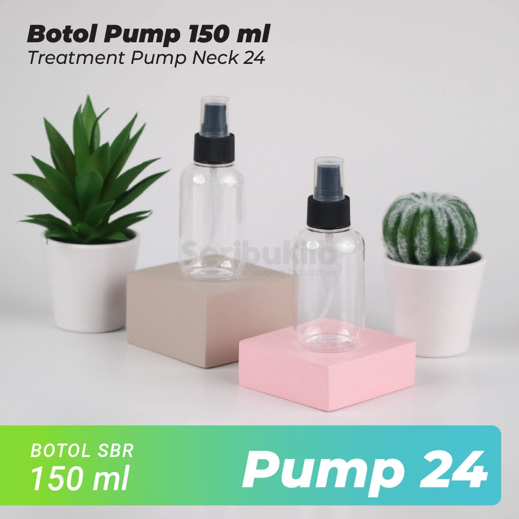 Botol SBR 150 ml  Pump Treatment  Hitam / Botol PET Treatment Pump 150 ml Hitam