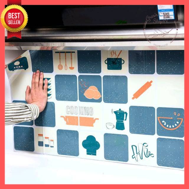 GOS -C413- Stiker Dinding Dapur Anti Minyak - Wall Sticker Kitchen - Stiker Tempel Pelindung Dinding Dapur