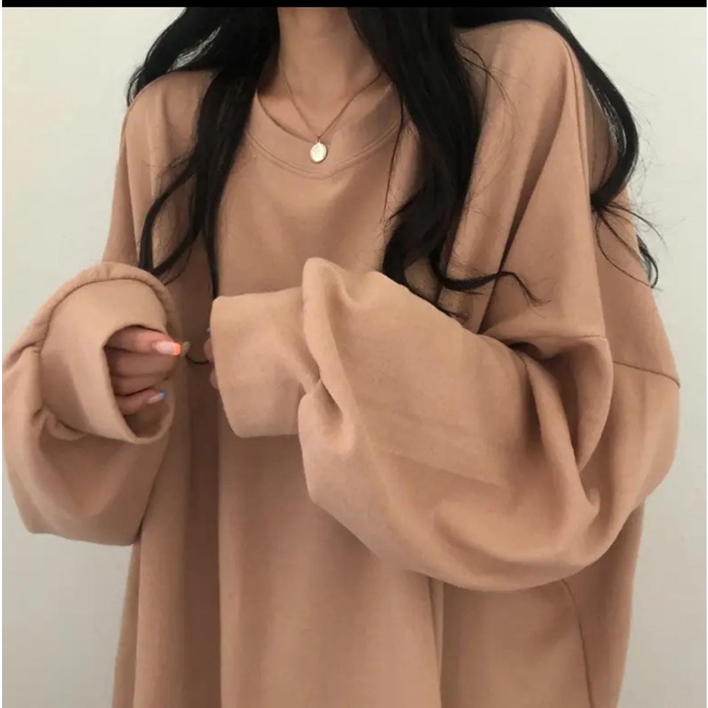 Sweater XXXL Oversize Sweatshirt Crewneck Wanita Oversize Big Size Kece terbaru  -SWEATER  ATASAN TEBAL PREMIUM