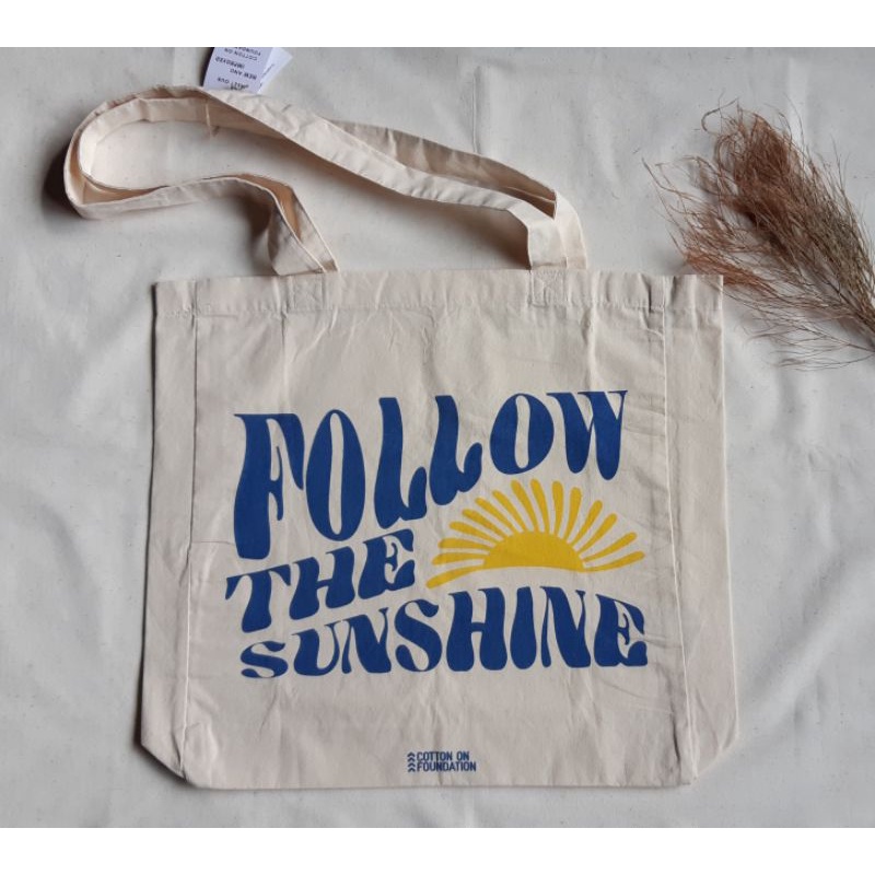 COTTON ON FOUNDATION TOTE BAG TAS RUBY TYPO COTTON ON ASLI ORIGINAL BARU