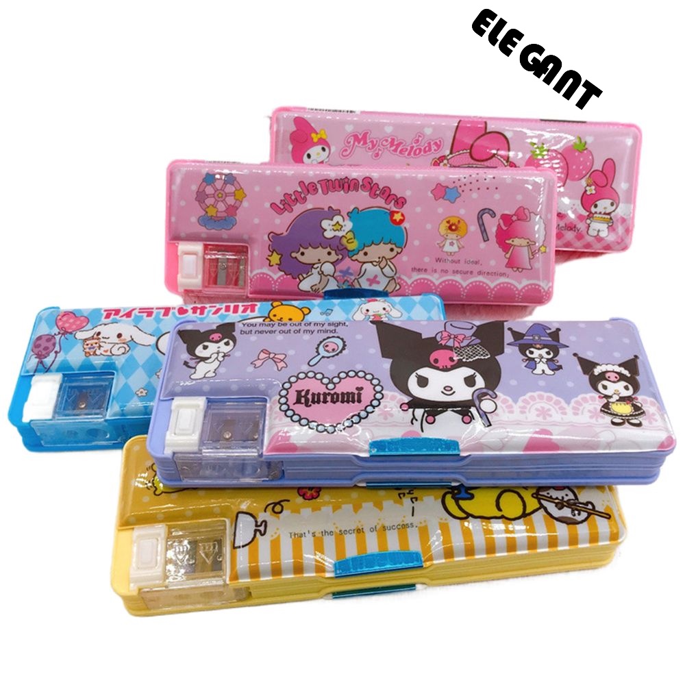 [Elegan] Tempat Pensil Hadiah Ulang Tahun Perlengkapan Sekolah Kuromi Anime My Melody Kartun Kotak Pensil
