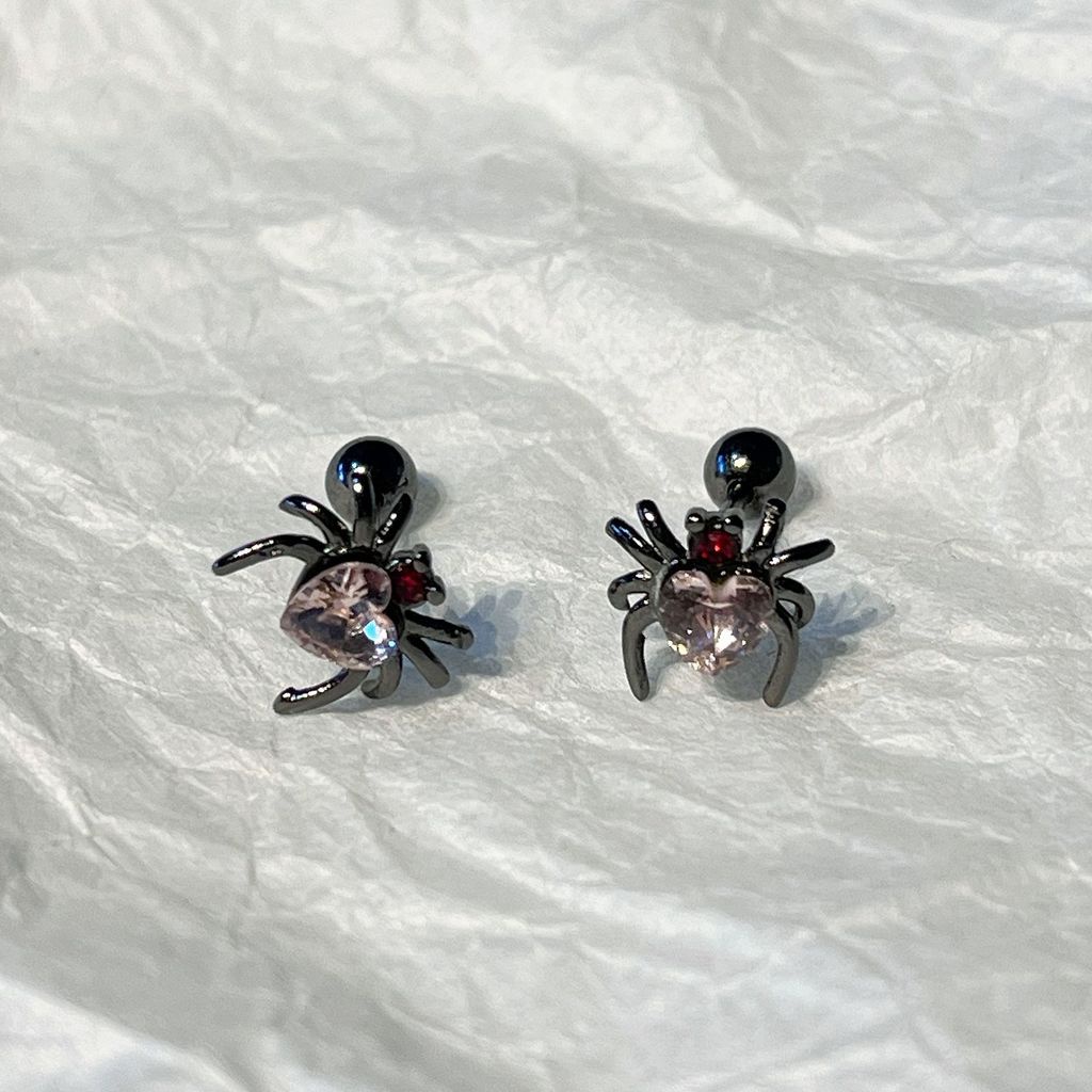 Spider Love Earrings Aksesoris Kepribadian Gelap Retro