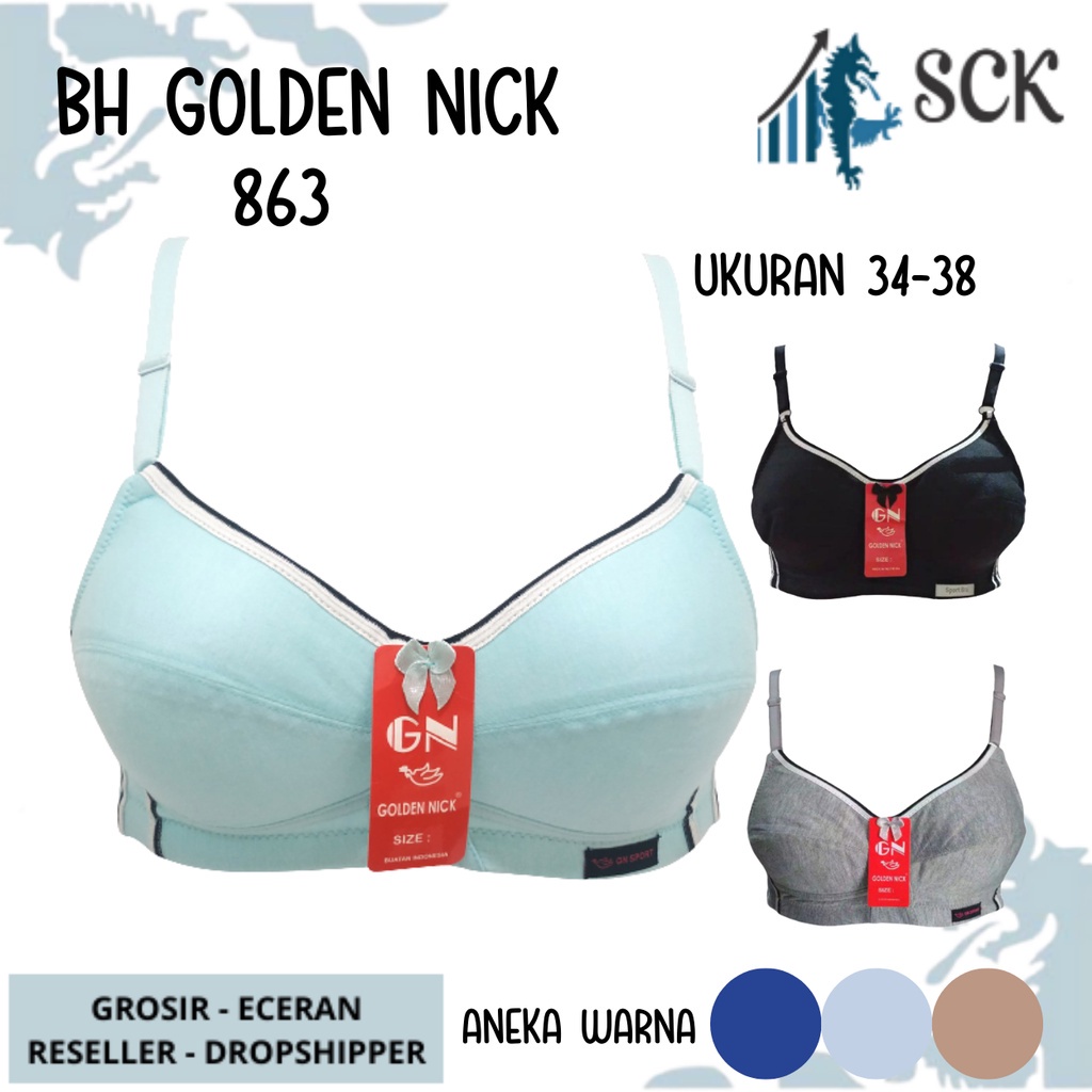 BH Sport GOLDEN NICK 863 Size 34-38 / BH Olahraga Yoga Aerobik GN Busa Tipis / Pakaian Dalam Wanita - sckmenwear GROSIR