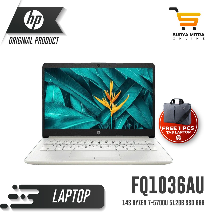 HP 14s FQ1036AU Ryzen 7-5700U 512GB SSD 8GB W10+OHS