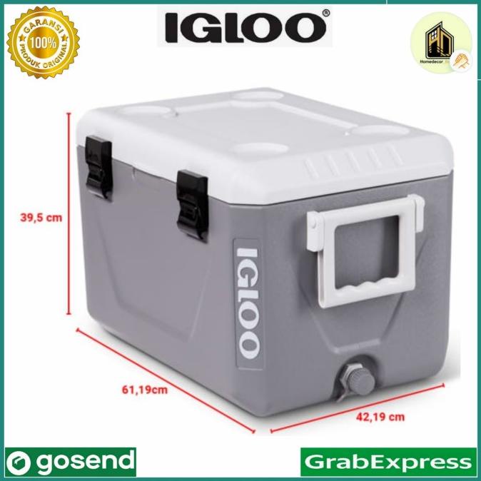 Igloo 55 Ltr Cooler Box Nestable - Abu-abu / kotak penyimpanan igloo