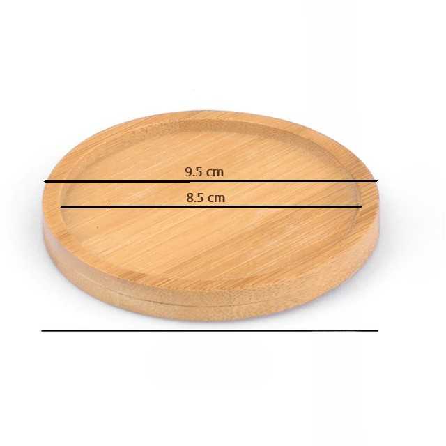 (BISA COD) FTIHSHP WITUSE Alas Bunga Tatakan Pot Kayu Round Minimalist Bamboo Tray 9.5 cm - EQF95