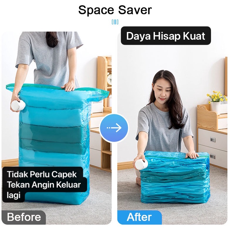 MVS-17 Mesin Alat Pompa Vakum Baju Design Mini Portabel Colokan Listrik Vacuum Daya Hisap Kuat Vacum Bag Baju Spring Bed / Bantal Dengan Sekejap