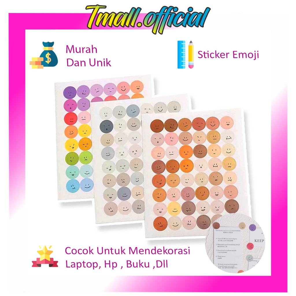 

❄ TMALL ❄ R441 [ 48 pcs ] Sticker Emoji/Smiley Face Sticker/Deco Jurnal HP Laptop Scrapbook/Stiker Aesthetic