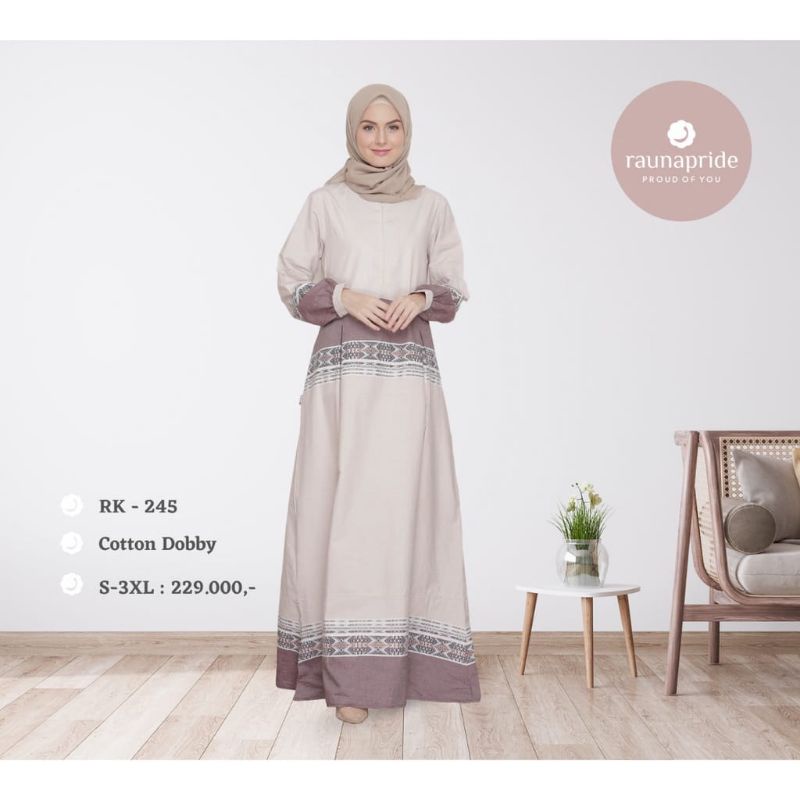 Rauna Gamis Katun RK 245 Coklat