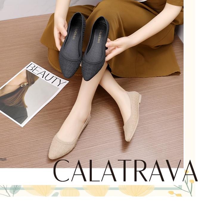 STAR BRANDS Sepatu Wanita Kerja Karet | Flatshoes Jelly Wanita Calatrava | C588-1 