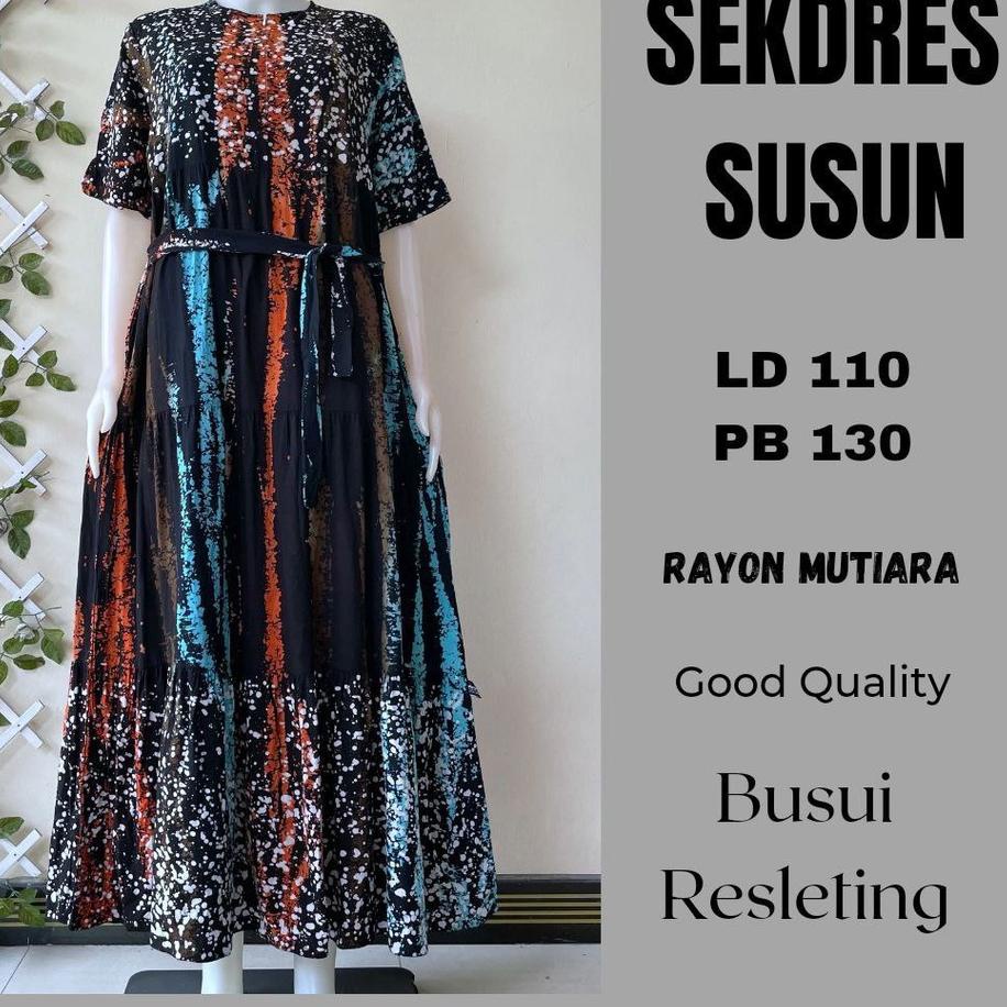 Bisa Cod TER SEKDRESS SUSUN - DRESS BATIK CAP - SEKDRESS RAYON CANDI MEKAR - DRESS TIE DYE - SEKDRES