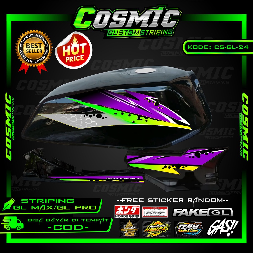 Striping Gl max Variasi Sticker Decal Motor Racing Herex Minimalis A24