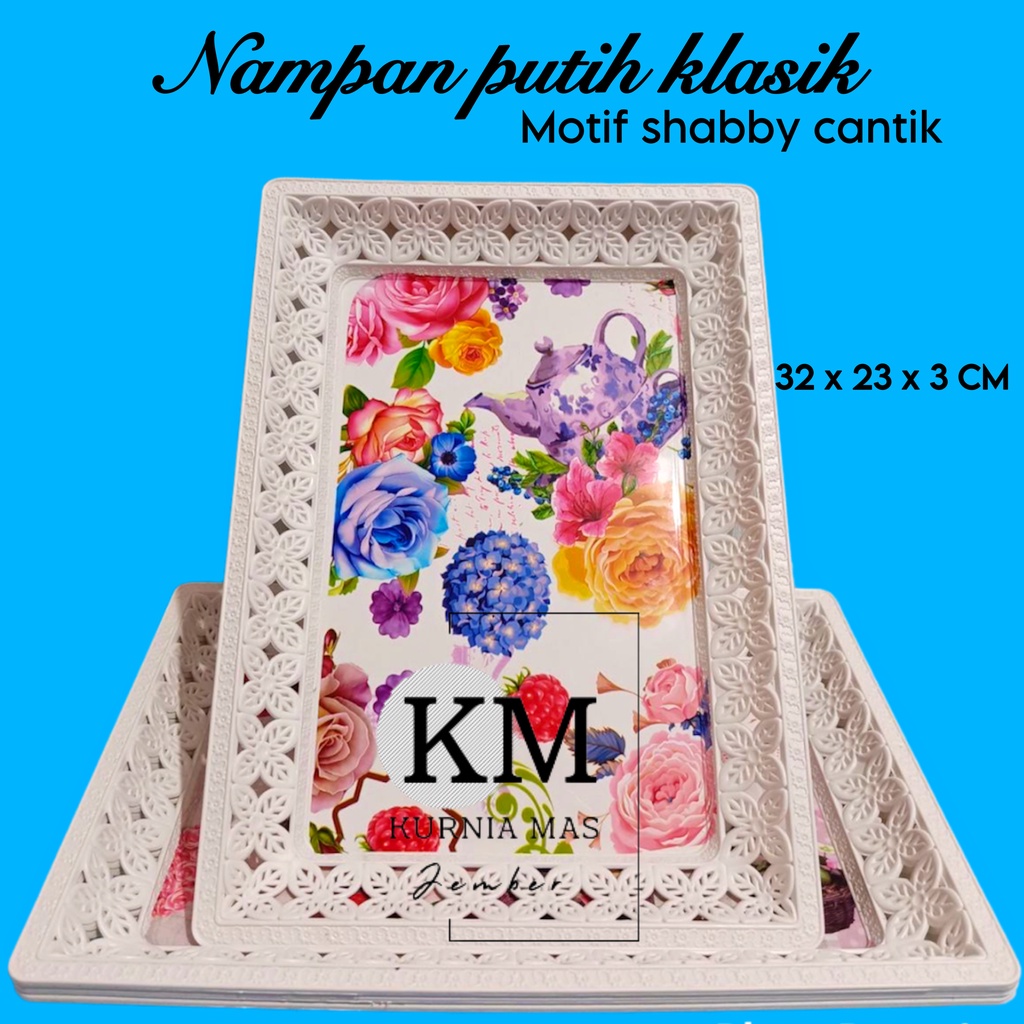 Nampan Putih Tray Aesthetic Nampan Plastik Souvenir Serbaguna