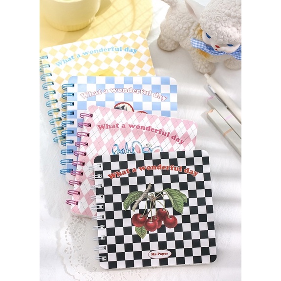 

Terlaris ✨ -CHECKERBOARD NOTEBOOK RING BUKU CATATAN MEMO- 2.2.23