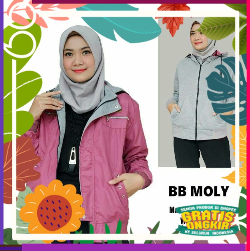 Jaket Cewek Parasut Moly Kekinian jaket wanita terlaris M L / green tosca