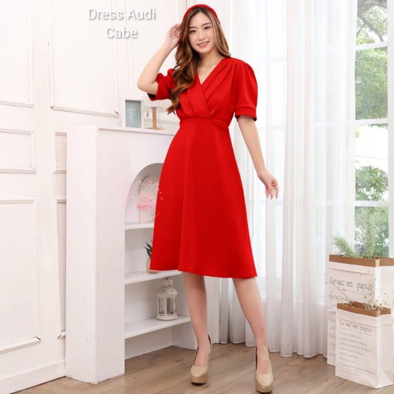 Basic id fashion Dres wanita audi / Dres scuba premium / Dres korean style  bahan scuba