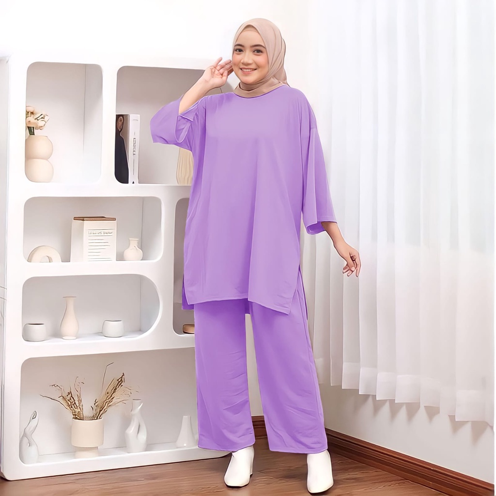 ONESET POLOS JUMBO CELANA ATASAN OVERSIZE BASIC RATA SETJUMB