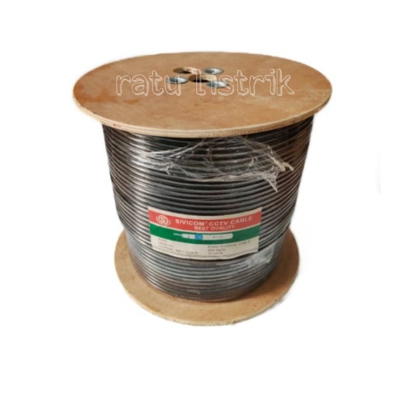 Kabel Antena TV RG6 5C Hitam Sivicom (Meteran)