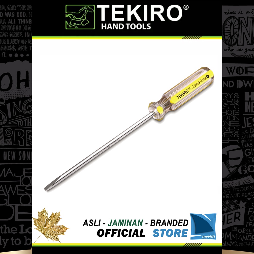 Obeng Gagang Kristal (-) Minus 5 mm x 75 ~ 300 mm / In Line Screwdriver TEKIRO