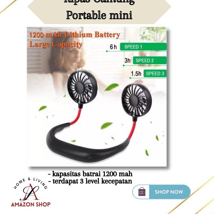Sedang Laris (LC) Kipas Angin Gantung Leher USB Portabel Neck Fan